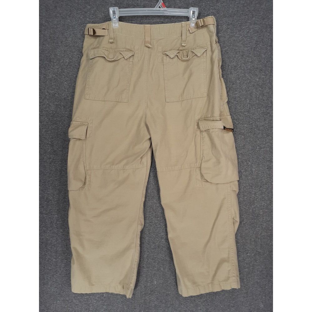 Vintage Polo Jeans Co. Baggy Cargo Pants Mens (fits 36x29) beige skater Wide leg - Picture 12 of 15